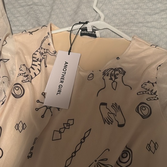 Doodle Print Mesh Dress XL - Picture 4 of 5